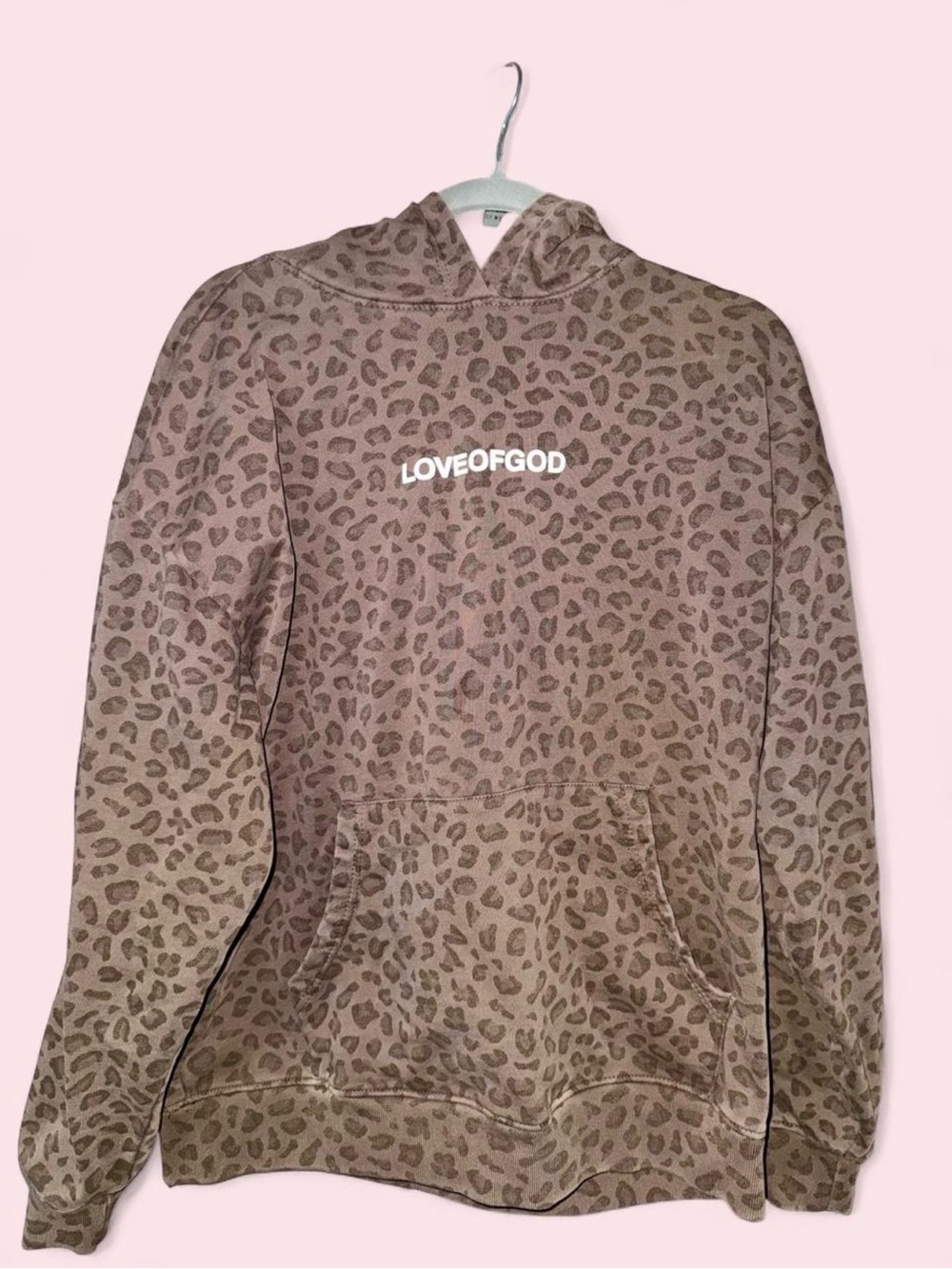 TENA LOVEOFGOD Brown Leopard Print Hoodie